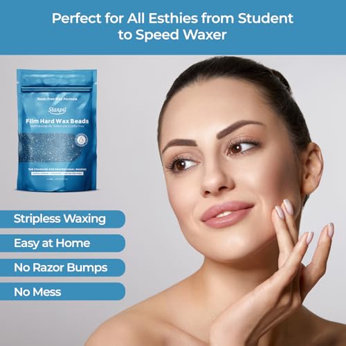 Starpil Wax 1000g / 2.2 lb Blue hypoallergenic Hard Wax Beads for Painless Hair Removal, Stripless Body Wax Beans, Polymer Blend Bikini, Coarse Hair Removal hypoallergenic wax Beads for Sensitive Skin