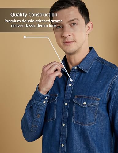 Image of Symbol Premium Men's Casual Cotton Denim Shirt | Regular Fit | Available in Plus Sizes