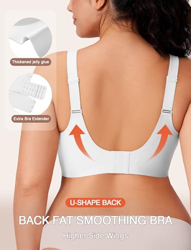 Image of Jelly Wireless Bras for Women No Underwire Push Up Seamless Full Coverage Bralettes Support Lift Everyday Bra