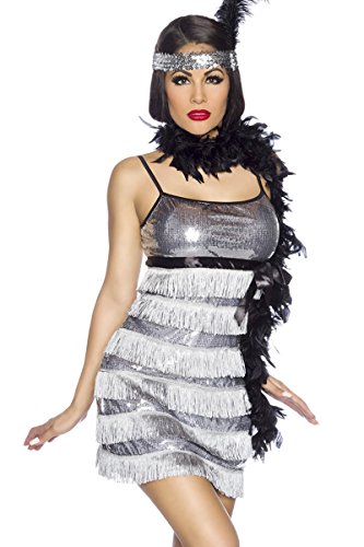 Atixo  Disfraz de Charleston  Plata/Negro Varios colores multicolor Talla:medium
