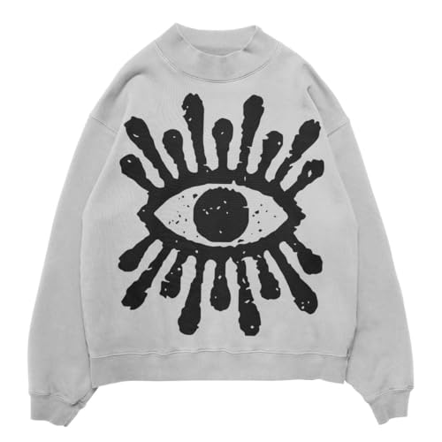 black graphic halloween vintage printed crewneck sweatshirt oversized fashion comfort sweatshirt for men women