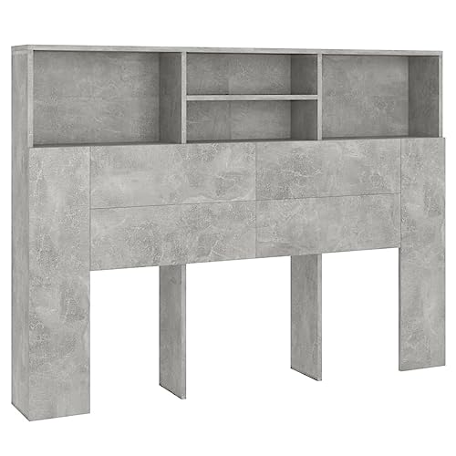 vidaXL Mueble cabecero Gris hormigón 140x19x103,5 cm