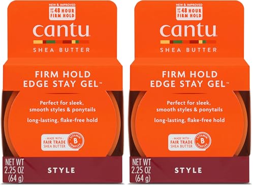Cantu Extra Hold Edge Stay Gel with Shea Butter, 2.25 oz (Packaging May Vary) (Pack of 2)