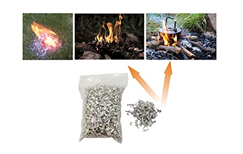 Fire Starter Kit – 6 Magnesium Shaving Packs + Waterproof Windproof Matches in Metal Tin – Emergency Fire Making Kit for Camping, Hiking, Survival, Prepping (Mg + Matches) - Thumbnail 6