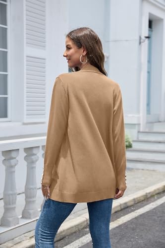 Image of VIISHOW Women Cardigan Sweater Lightweight Open Front Long Sleeve Soft Fine Knit Casual Trendy Kimono Cardigans with Pockets