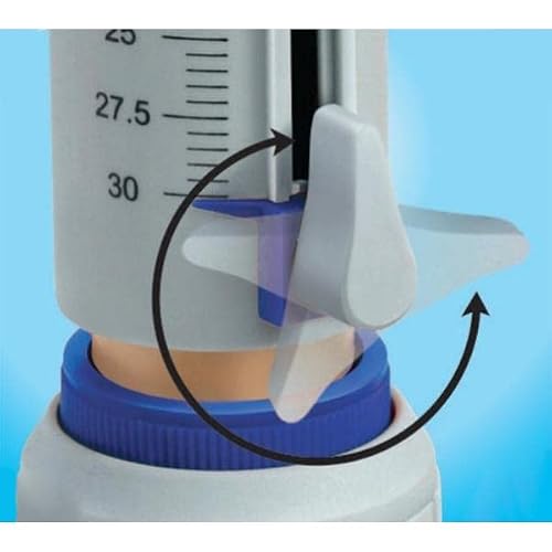 United Scientific Btdr-5, Bottle Top Dispenser (5-60Ml) | Chemical Compatible Bottle Dispenser | 1 Each, White, Blue #TOP2