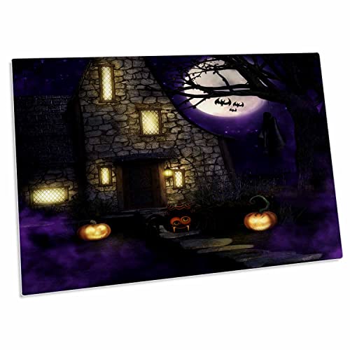 3dRose Tapete de Escritorio Halloween Naranja y Negro