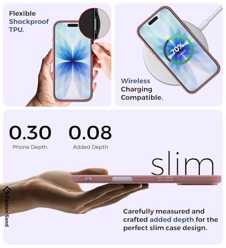 Image of Golden Sand Rugged Frosted Back Cover Case for iPhone 17 - Semi Transparent, Shockproof, Slim Profile, Matte Grip (Mist Pink, TPU+PC)