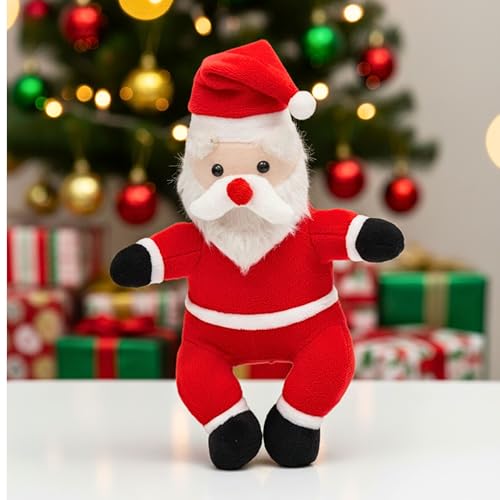Image of Tickles Christmas Santa Claus Soft Stuffed Plush Toy for Kids Boys & Girls (Size: 25 cm, Color: Red & White)