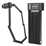47.24inch Folding Bike Lock - 13mm Fold-Up 4 Digit Combination High Security Anti Theft Bike Lock, 4-Digit Password Bicycle Lock for Bike, Motorcycle, Scooter, Door & Gate