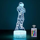 16 colores cambian con el control remoto y el toque inteligente: por la guía de luz acrílica y la fuente colorida LED, la luz nocturna para niños puede exportar una variedad de efectos visuales de color con un toque del botón en la base. Esta lámpara de ilusión LED 3D tiene 16 colores diferentes para que cambies y elijas, realizando fácilmente tu colorida ilusión visual 3D dependiendo de tu estado de ánimo o entorno.