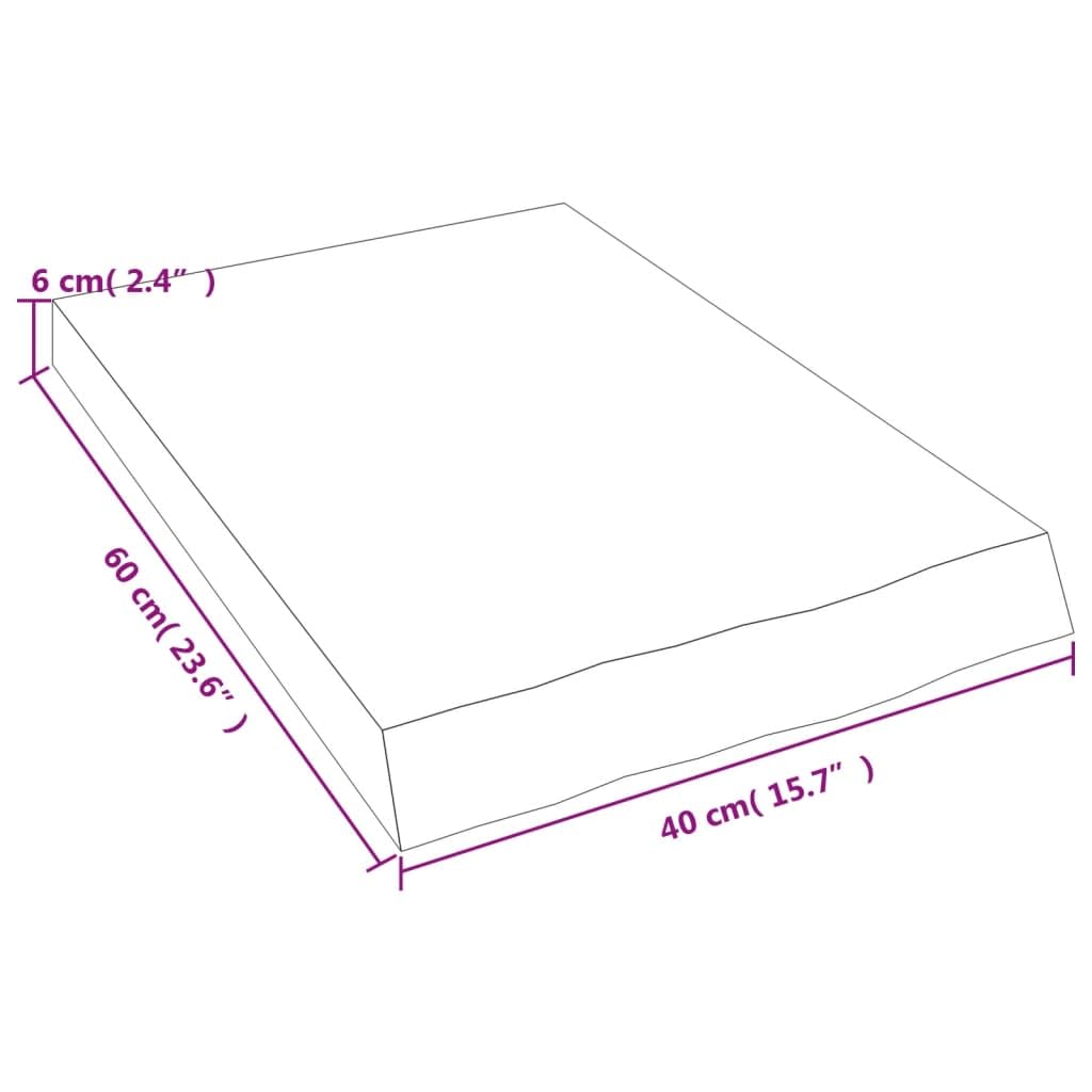 Pływająca półka z litego drewna, montowana na ścianie, do kuchni, łazienki i salonu, regał dekoracyjny (40 x 60 x 2-6 cm), stylowy zestaw ekspozycyjny z naturalnym wykończeniem