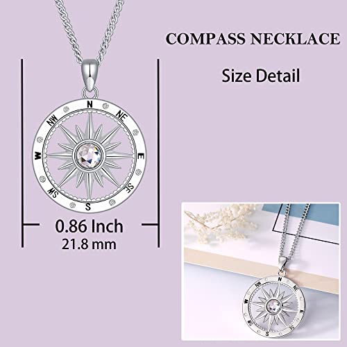 Compass Necklace for Women Inspirational Nautical Dream You Are My Compass I'd Be Lost Without You Pendant Necklaces for Mother's Day Graduation Jewelry Gifts2