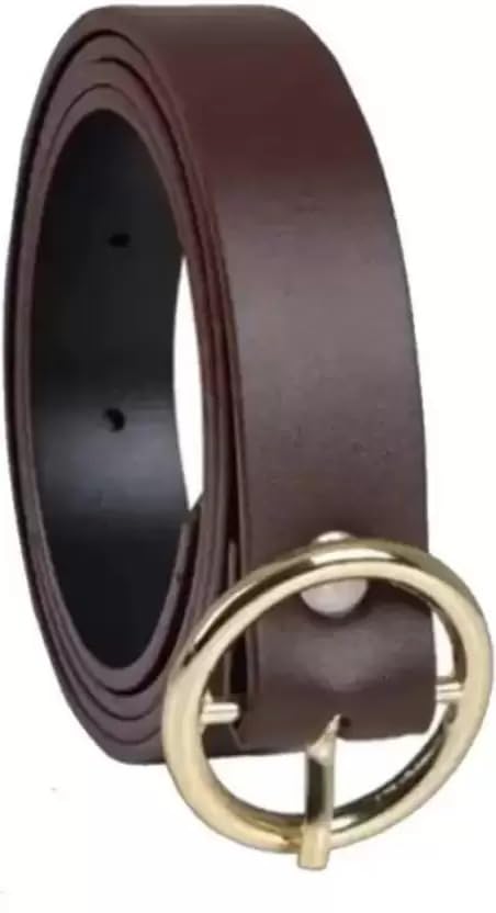 Women's Leather Belts for Jeans Pants with, Adjustable Stylish Design Ladies Womens Waist Belts (36, Brown)-image-2
