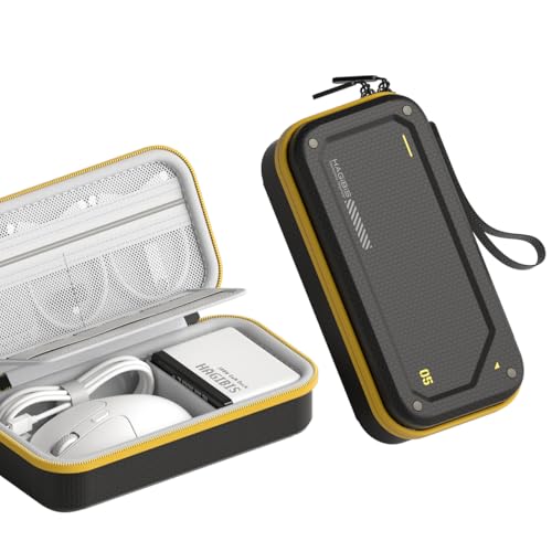 Hagibis Elektroniczny organizer podróżny, twardy futerał EVA, przenośny futerał na mysz, ładowarkę, kable, power bank, karty SD, dyski flash USB, akcesoria, czarne, 22.9 x 11.9 x 6.9 cm, BD10H