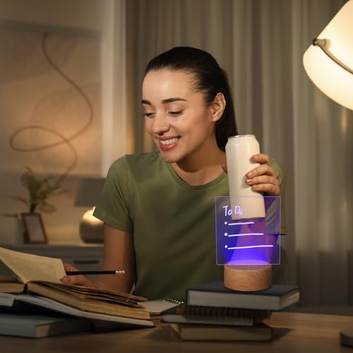Image of Baquler 4 Set 3D LED Night Light Lamp Base Gift DIY 3D Clear Acrylic Blank Engrave Sheets with Remote Control USB Cable 16 Color 4 Mode for Room Cafe Bar Birthday Decoration(Square)