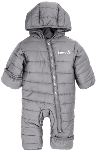 Image of Snonook Baby Snowsuit Boys' & Girls' Insulated Powder Light Waterproof Snowsuit - Infant Snowsuit, Charcoal Grey, 0/3 Months