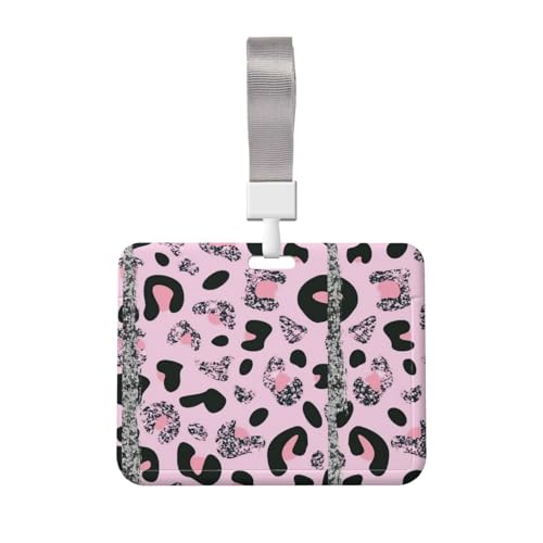 名札ケース ヒョウ柄 ネームホルダー 名刺ホルダー IDカードケース パスケース IDカードケース おしゃれ カードホルダー バッジホルダー 首掛け 吊り下げ名札 定期入れ 名刺入れ 旅行用品 学生証 贈り物