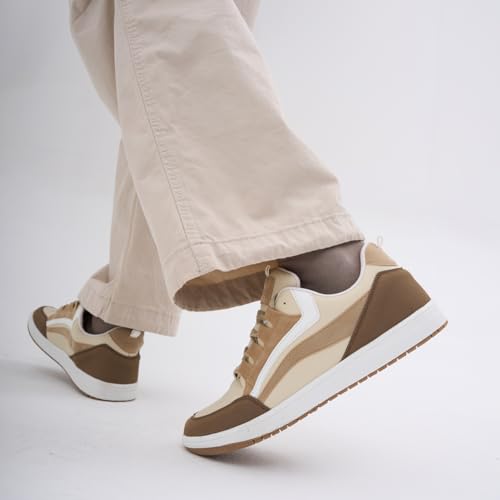 Image of FAUSTO Men's Colorblocked Low Top Classic Lace-Up Sneaker Shoes|Low Ankle Casual Shoes|All Day Comfortable Sneakers