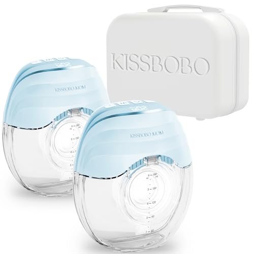 Image of Electric Breast Pump Wearable Models GLE10, Hands Free Breast Pump, Invisible & Lightweight Design, 3 Modes & 8 Levels, Portable Electric with 19 /21 /24mm Options, Includes Travel Suitcase(Blue 2PCS)
