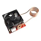 Eawfgtuw Kit de placa de calefacción por inducción ZVS de 1000 W con tubo de cobre en espiral para fundición y enfriamiento de metal, compatible con fuente de alimentación de 24-36 V para