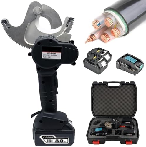 18V Cordless Hydraulic Cable Cutter - Electric Ratchet Wire Cutting Tool for Copper & Aluminum Cables, EC-75, High Efficiency, Portable Design, Ideal for Professionals & DIY Projects
