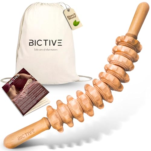 BICTIVE® Faszienstab Holz aus Buchenholz für Körper und Cellulite. Faszienrolle Beine, Styleholz Faszienstab Holz, Massagegerät für Maderotherapie. Massage Roller. Inklusive Baumwolltasche BICTIVE® Faszienstab Holz aus Buchenholz für Körper und Cellulite. Faszienrolle Beine, Styleholz Faszienstab Holz, Massagegerät für Maderotherapie. Massage Roller. Inklusive Baumwolltasche