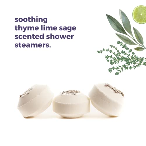 Bathintentions Thyme Lime & Sage Shower Steamers | Stress-Relief & Self Care Shower Bombs | Shower Steamers Aromatherapy With Essentials Oils | Soothe & Revitalize | All Natural & Handmade #TOP1