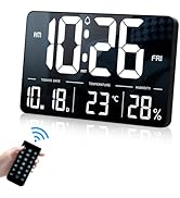 Amazon.co.jp: DFBL デジタル時計 壁掛け 大型 LED 目覚まし時計 明る