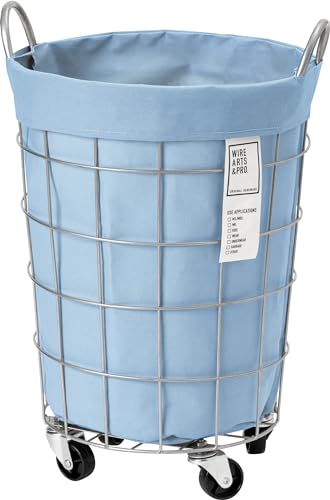 BRID DENIM LAUNDRY ROUND BASKET WITH CASTER 33L 003076 �f�j�� �����h���[ ���E���h�o�X�P�b�g 33L �L���X�^�[�t