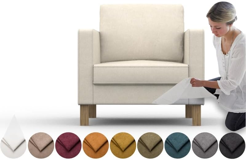 comfortly Cover for Karlanda Armchair, Replacement Slipcover, Heavy Duty 3 pcs Cover, Soft Durable Washable Fabric, Easy to Clean & Replace (Crown - Olive)