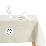 KGORGE Linen Table Cloth, Faux Linen Rustic Style Tablecloth Waterproof Wrinkle Free Fabric Table...