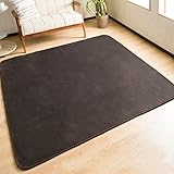 システムK ラグ カーペット 肌に優しいふんわり感 子供に安心の抗菌・防臭・防ダニ 185×185cm フランネルラグ 洗える 滑り止め オールシーズン 床暖房 ホットカーペットOK 絨毯 約2畳 ダークブラウン