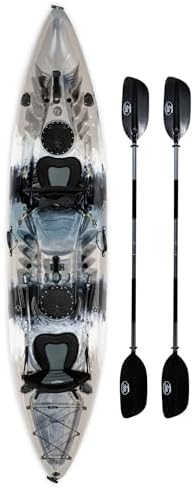 Brooklyn 12.5 Tandem Sit-On-Top Fishing Kayak by BKC, 2–3 Person ...