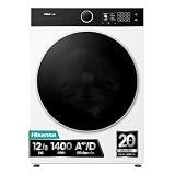 Hisense WD5I1245BWR - Lavasecadora 12 Kg/8 Kg, Blanco