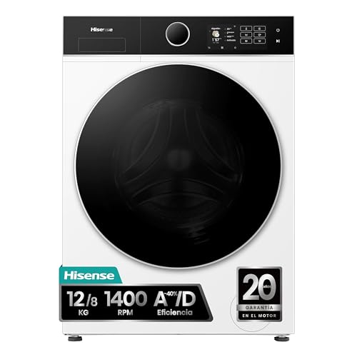 Hisense WD5I1245BWR - Lavasecadora, KitchenFit, 12/8Kg, 1400rpm, 59,5cm