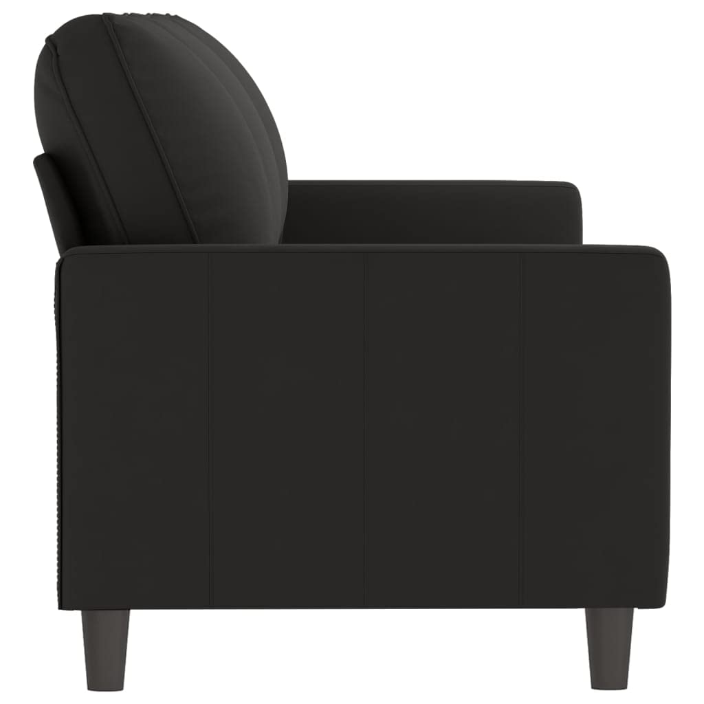 Sofá de 3 plazas Terciopelo Negro 180 cm