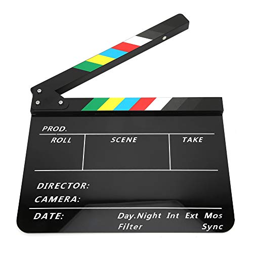 Claqueta de director de 30x25 cm en material acrílico resistente con raya colorida 2