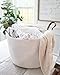 OrganiHaus White Large Baskets - 20x13, Blanket & Toy Storage, Rope Woven Hamper, Round Basket