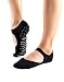Tavi Noir Chey Mary Jane Non-Slip Grip Socks for Barre, Pilates, Studio, and Yoga (Ebony) Small