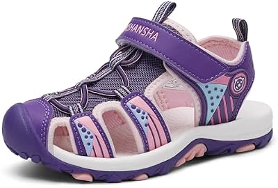 Mishansha Boys Girls Sandals for Little Kid Closed Toe Water Hiking Sandals