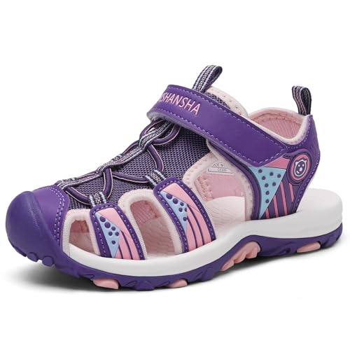 Mishansha Boys Girls Sandals for Little Kid Closed Toe Water Hiking Sandals