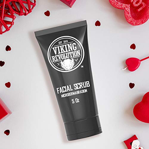 Viking Revolution Microdermabrasion Face Scrub for Men - Facial Cleanser for Skin Exfoliating, Deep Cleansing, Removing Blackheads, Acne, Ingrown Hairs - Men's Face Scrub for Pre-Shave (1 Pack)