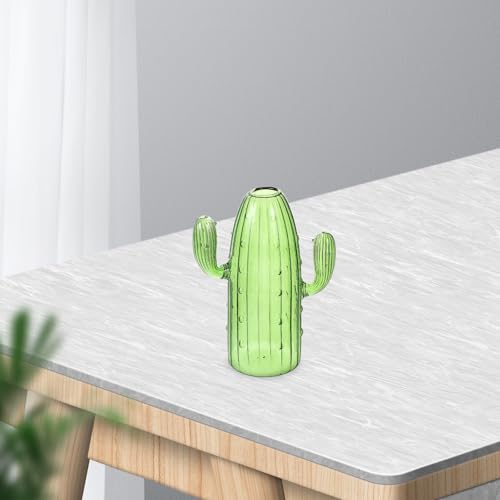 Jarrón de vidrio cactus verde para centro de mesa de comedor moderno 5