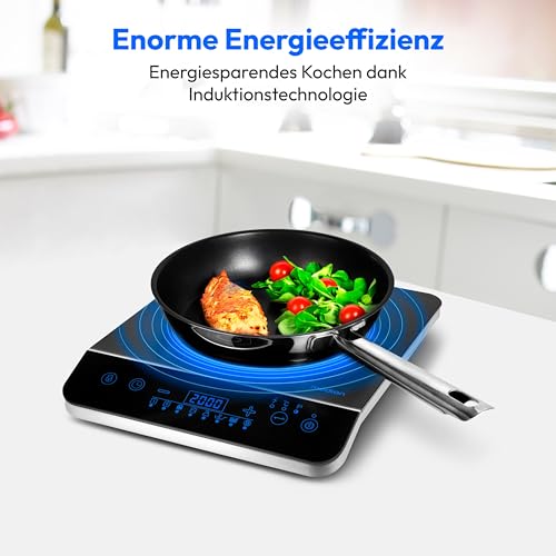 Foto von MEDION Induktionskochplatte / 2000 Watt/Temperaturbereich 60-240°C / 8 Automatikprogramme / 10 Leistungsstufen/LED Display/MD 17595 / schwarz