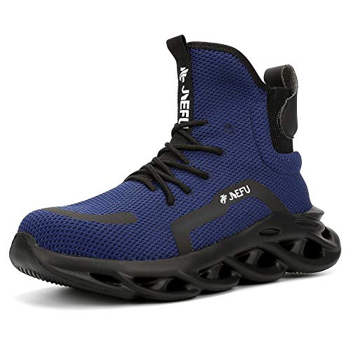 XUNRUO Work Safety Boots for Men and Women Steel Toe Lightweight Breathable Pull on Construction Boots...