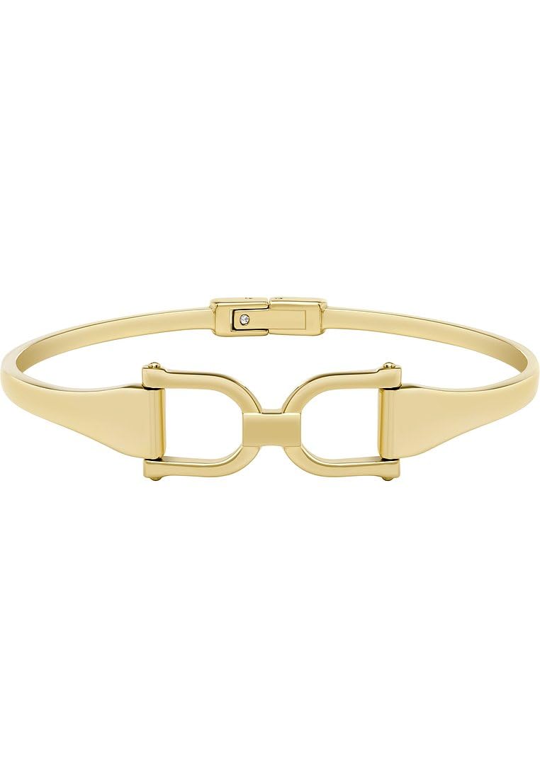 Fossil Bracciale Rigido D-Link Heritage – Donna – Acciaio Dorato – Maglia A D – Chiusura A Scatto