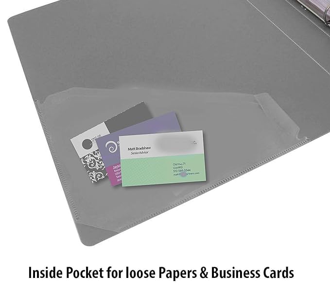 Image of 2D Ring Binder File,Plastic File Folder Legal Size Tough & Durable Ring Binder (A /4 2D RING BINDER GREY - 2)