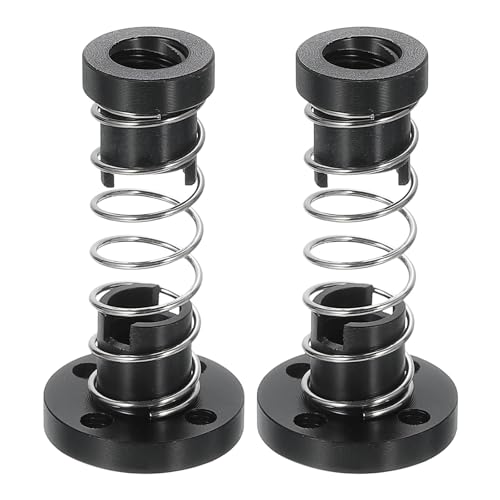 sourcing map 2 Pcs Tr8x4 T8 POM Anti Backlash Spring Loaded Nut, Elimination Gap Nut (Acme Thread, 2mm Pitch, 2 Start, 4