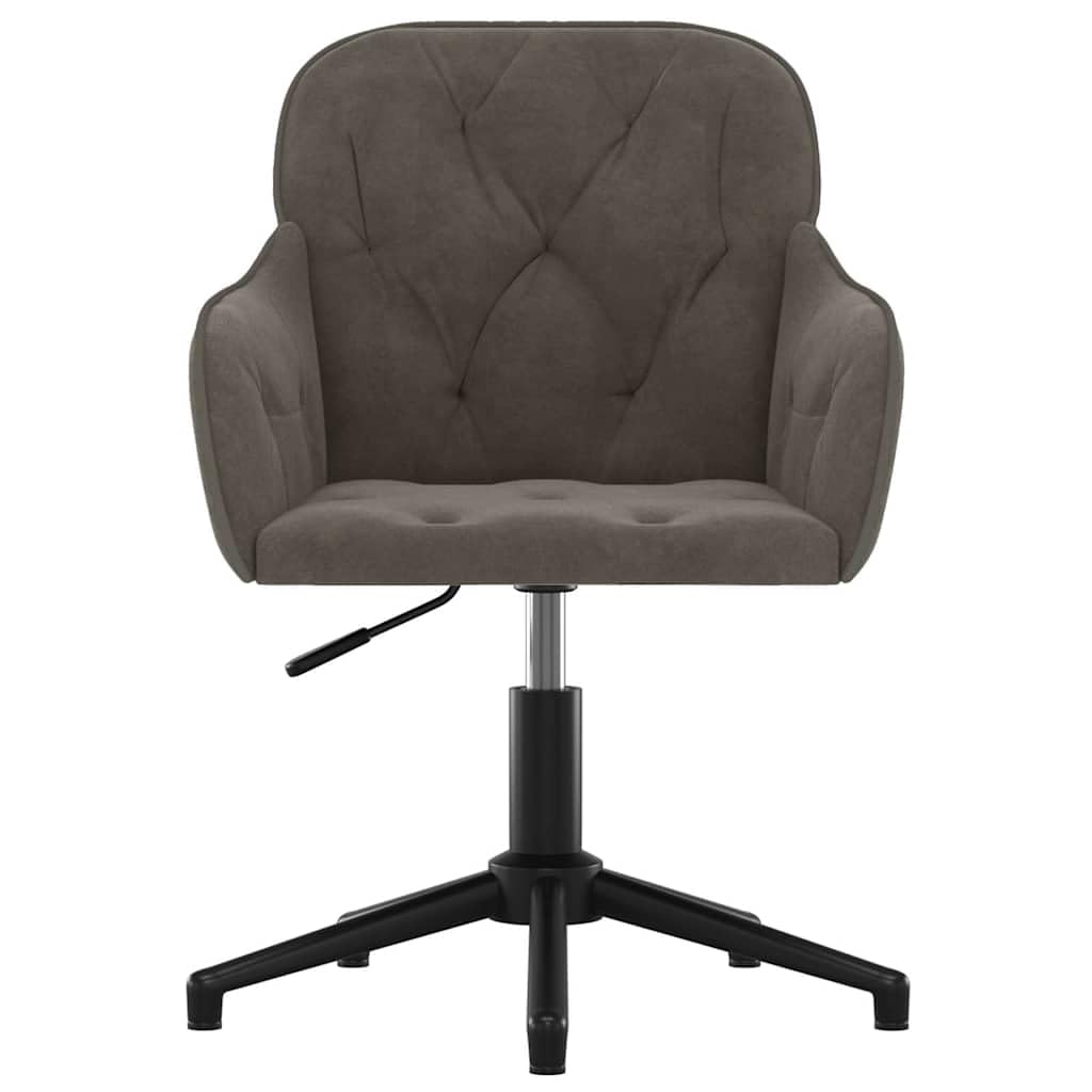 Silla de oficina giratoria gris oscuro terciopelo